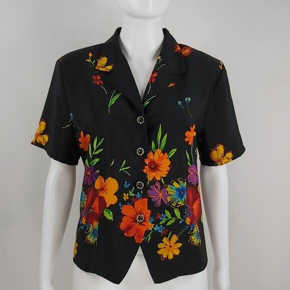 Vintage Kathie Lee Floral Top Size 10 - Picture 1 of 10